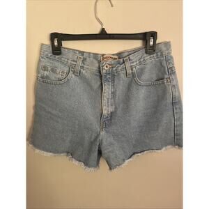 Vtg Women’s Y2K London Jeans High Rise Frayed Denim Shorts 10 Victoria Secret